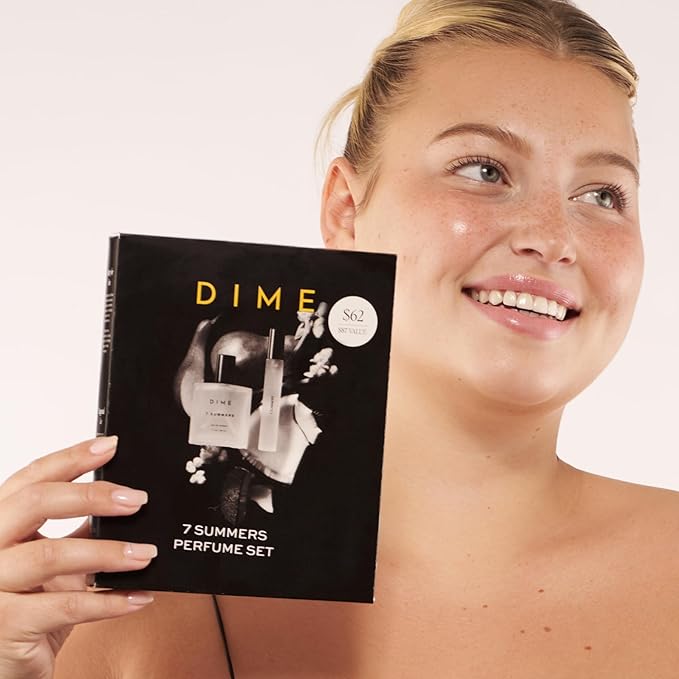 Dime Beauty 7 Summers Perfume Set ($87 Value) - Includes 50 ml + Travel Size 10 ml, Sweet Floral Scent, Clean Fragrance Eau de Toilette for Women, Hypoallergenic
