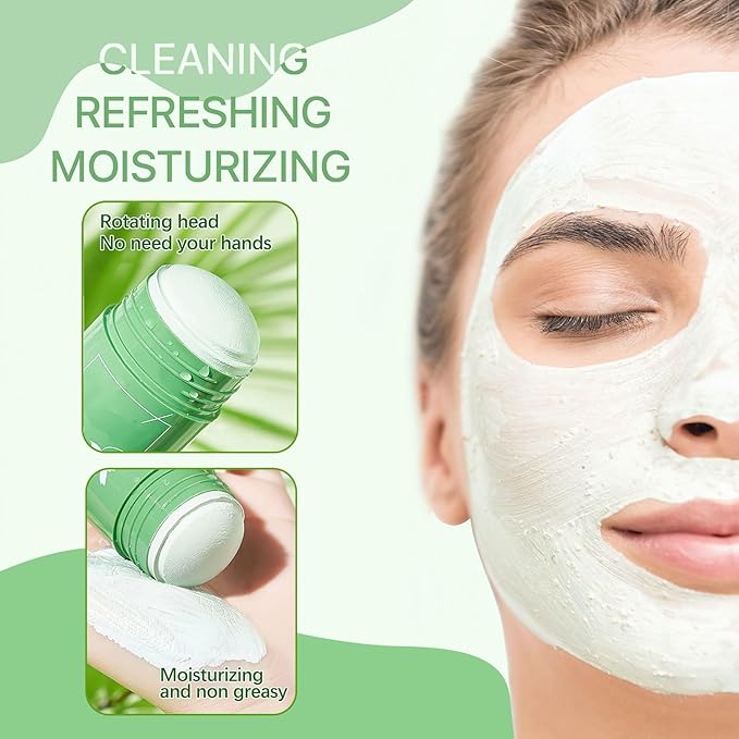Green Tea Purifying Clay Face Mask, Blackhead Remover With Green Tea Extract, Face Moisturizing，Deep Pore Cleansing for All Skin Types of Men And Women (1 PCS)