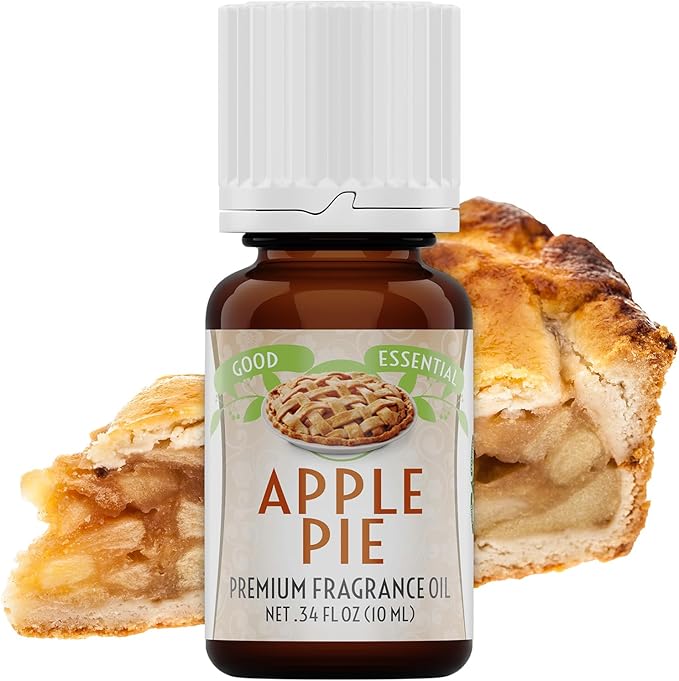 Good Essential Professional Apple Pie Fragrance Oil 10ml for Diffusers, Candles, Soaps, Lotions, Perfume, 0.33 fl oz