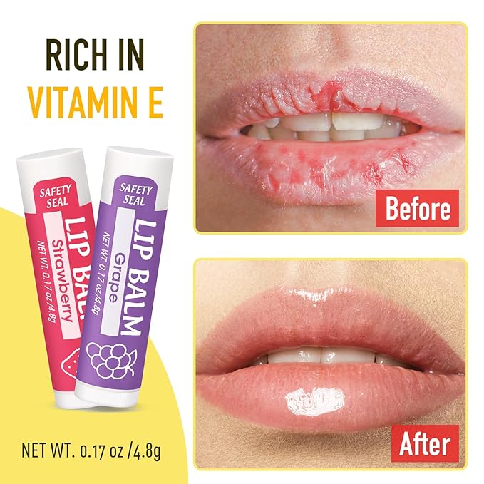 64 Pack Lip Balm, Natural Lip Flavors