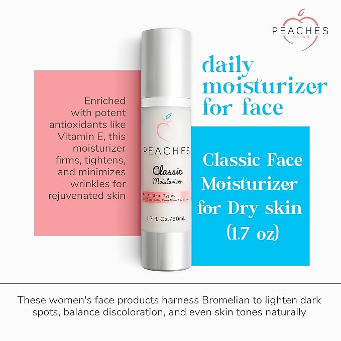 Hydrating Vegan Moisturizer with Vitamin E, Gotu Kola, and Pineapple – Age-Defying Face Cream for All Skin Types – Classic Moisturizer (1.7 oz)