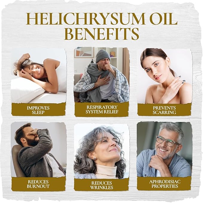 Helichrysum Essential Oil (4 oz | 118 ml) — 100% Natural Non GMO Helichrysum Oil for Skin, Aromatherapy & Better Sleep by Calmoura