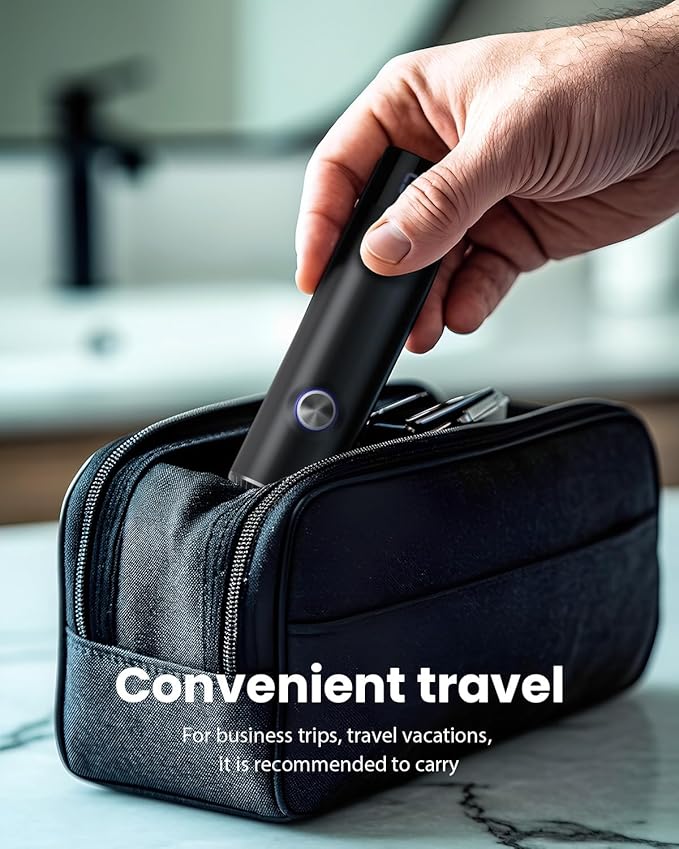 Ear & Nose Hair Trimmer with LED Display for Men Women,Painless USB Rechargeable Eyebrow & Facial & Nose Hair Trimmer Clipper,Professional IPX7 Waterproof Dual Edge Blades 12500 RPM (Black)