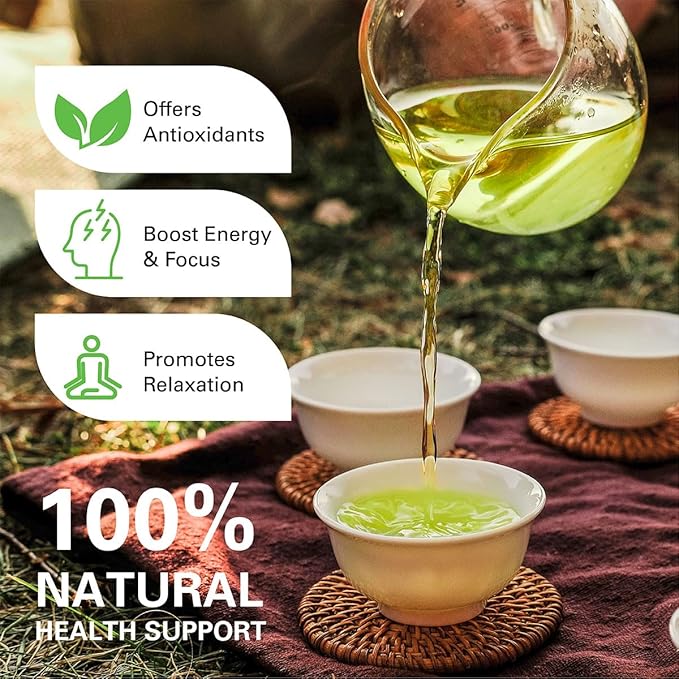 WT WEETEE Organic Matcha Green Tea Bags, Organic Japanese Matcha + Sencha Green Tea Blend 100 Pyramid Sachets, Easy & Quick to Brew for Cold or Hot