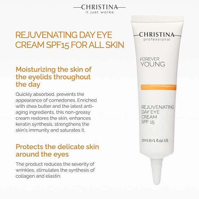 '-CHRISTINA- Forever Young Eye Cream with SPF 15 | Cream with Vitamin K Hydrates, Rejuvenates, Revitalizes the Skin 30ml
