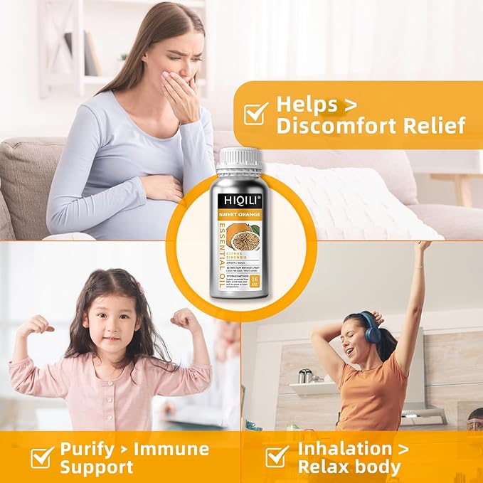 HIQILI 16 Fl Oz Orange Essential Oil, Pure and Natural for Diffuser, Skin - 500ML