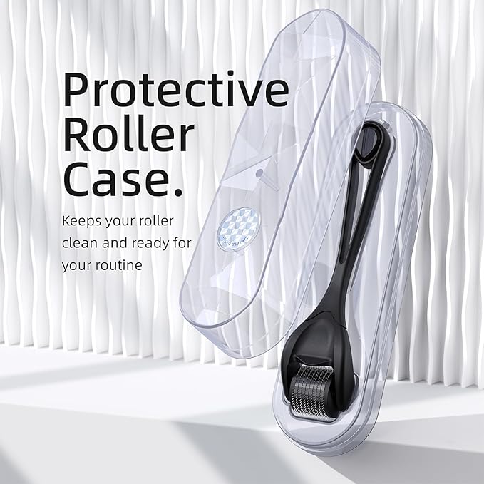 Microneedling Roller for Face and Beard | Derma Roller for Women and Men | Micro Needle Roller for Scalp Face [Fine]