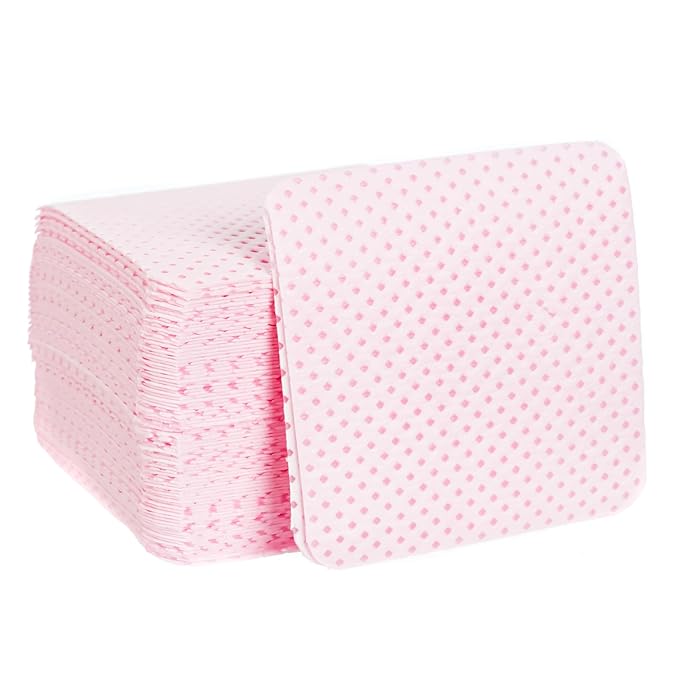 Eyelash Glue Wipes for Lash Extensions - 1080 PCS - Non-Woven Fabric Pads - Glue Wipes Lash Extensions -Adhesive Wipes - Lash Glue Cleaning Pads - Lint Free Nail Wipes (Pink)