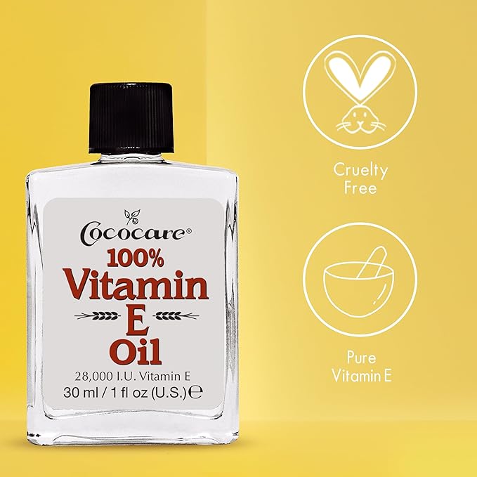 COCOCARE 100% Vitamin E Oil - Maximum Moisture for Dry Skin - 28000 I.U Wrinkle Reduction - 1 Fl Oz