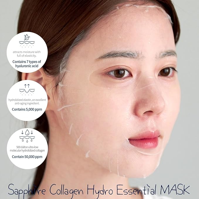 WELLDERMA 2 in 1 Gua Sha & face Roller Metal Tool & Collagen mask Set