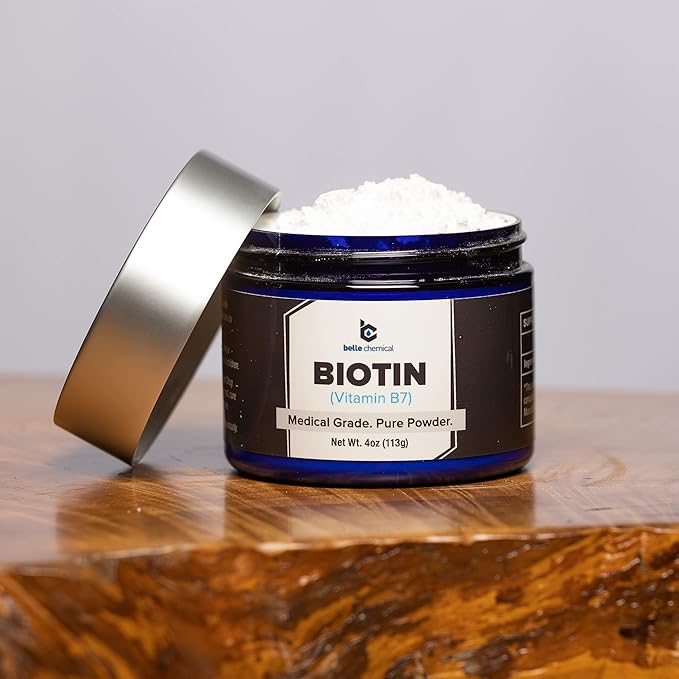 Belle Chemical Biotin (Vitamin B7) Pure Powder 4oz (113g) Hair, Nails, Metabolism, Cell Growth