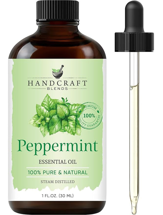 Handcraft Blends Peppermint Essential Oil - 1 Fl Oz - 100% Pure and Natural - Premium Grade Essential Oil for Diffuser and Aromatherapy
