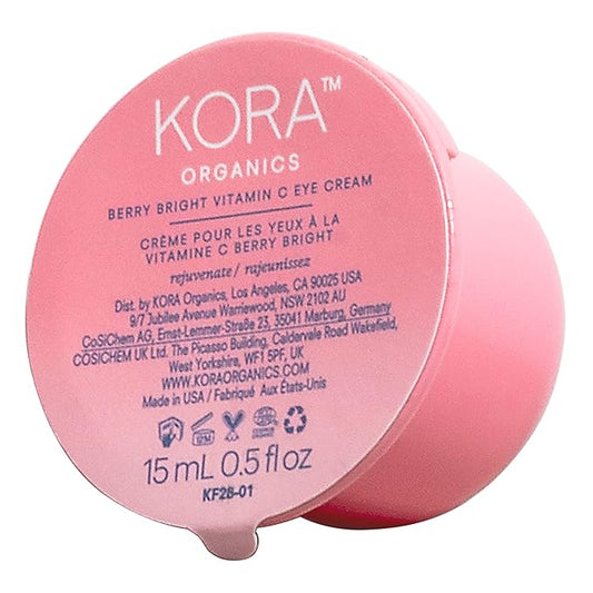 KORA Organics Berry Bright Firming Vitamin C Eye Cream Refill Pod, Hydrate & Strengthen, Certified Organic, Cruelty Free, 0.50 fl oz