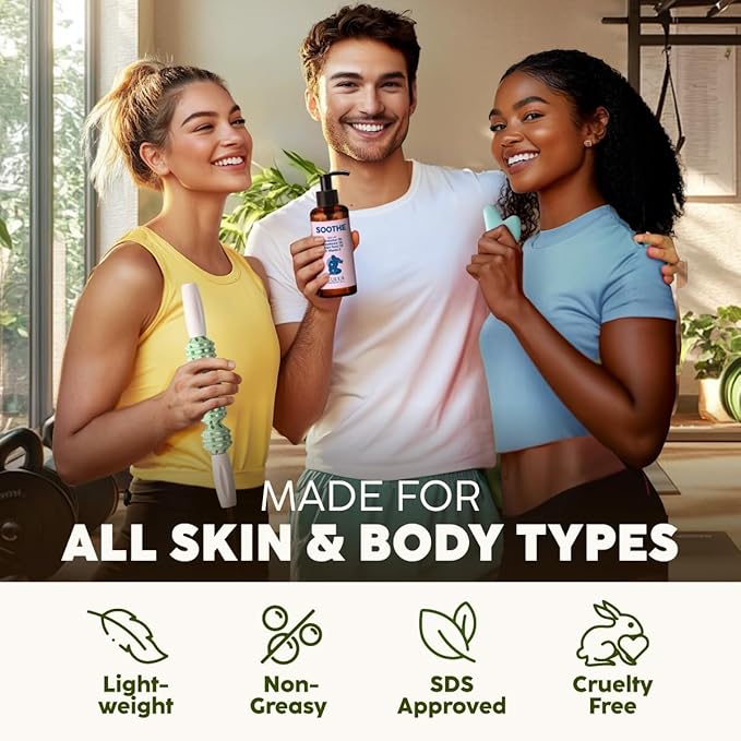 Kukka Soothe Massage Oil for Therapy - 6.76 Fl Oz - 100% Pure Natural - Eucalyptus, Peppermint & Vitamin E - Sore Muscle for Body Muscle Relaxing Calming, Soothing Massage Oil