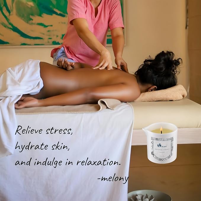 MELONY Lavender Massage Candle, 8.1oz Massage Oil & Lotion Candles for Relaxing Massage, Holiday Gift for Women & Men