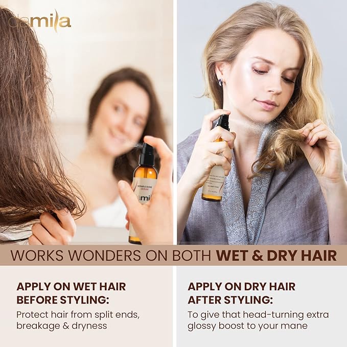 Repair & Shine Serum - Split End Repair and Frizz Control for Incredible Hair Shine - 4 Oz (118 ml)