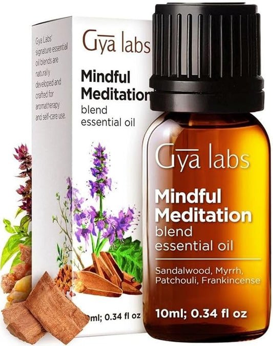 Gya Labs Mindful Meditation Essential Oil Blend - 100% Pure Natural Undiluted Meditation Essential Oil - Grounding & Relaxing (0.34 Fl Oz)