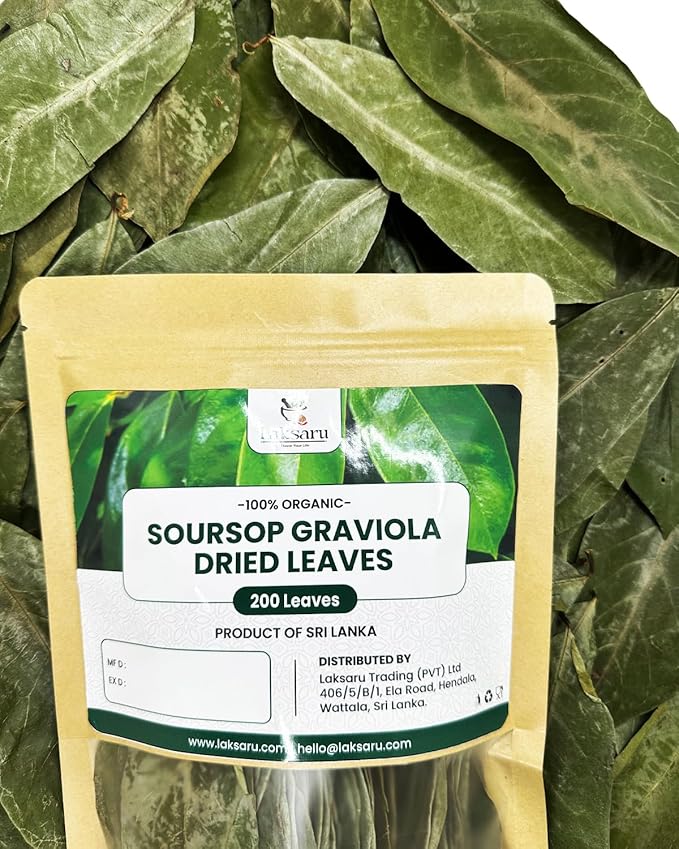 Laksaru 400 Dried Soursop Leaves – 100% Natural | Dried Herbal Tea for Wellness, Immunity & Relaxation | Rich in Antioxidants |Caffeine-Free – Premium Quality | Product from Sri Lanka