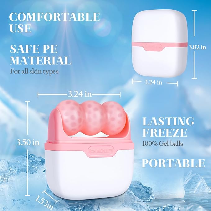 Christmas Gifts for Her Travel Ice Roller for Face and Eye - 2 in 1 Skincare Face Roller Facial Massager Beauty Skin Care Tools Travel Essentials Mothers Day Gifts for Mom Women Wife Girls Adults