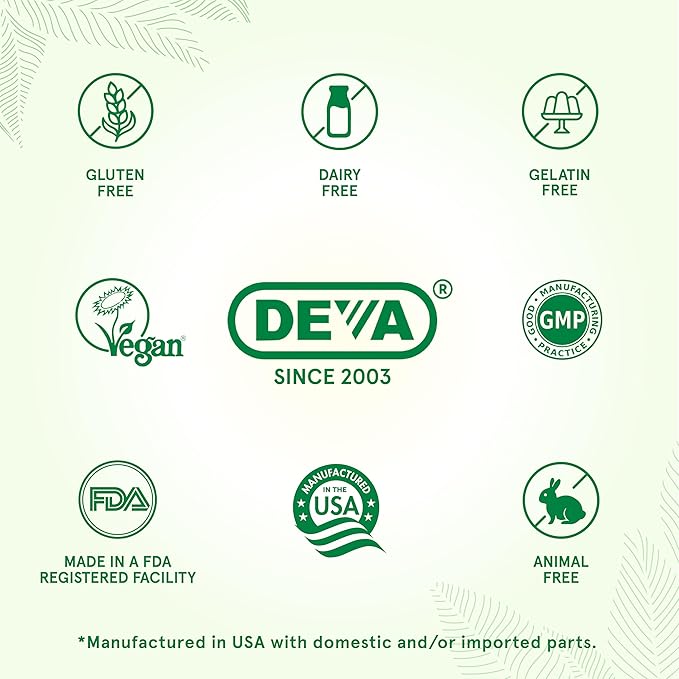 DEVA Nutrition Vegan Hyaluronic Acid 100 mg - Non-GMO & Non-Hemolytic - 90 Tablets, 1-Pack