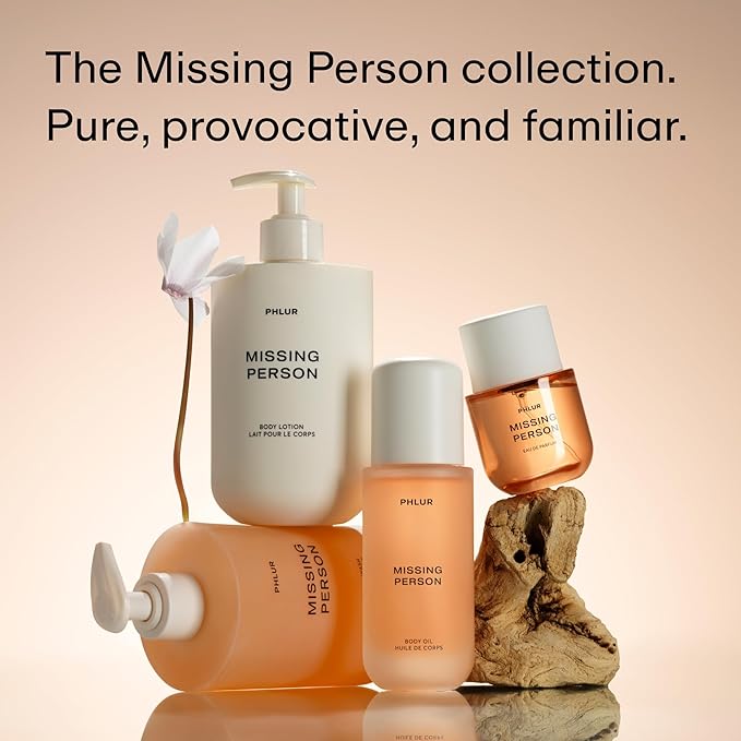PHLUR Missing Person Body Oil - Lightweight & Nourishing - With Ceramide-Rich Oils & Skin-Mimicking Lipids - Bergamont, Musk, Orange & Sandalwood Floral Scented Body Oil (4 Fl Oz)