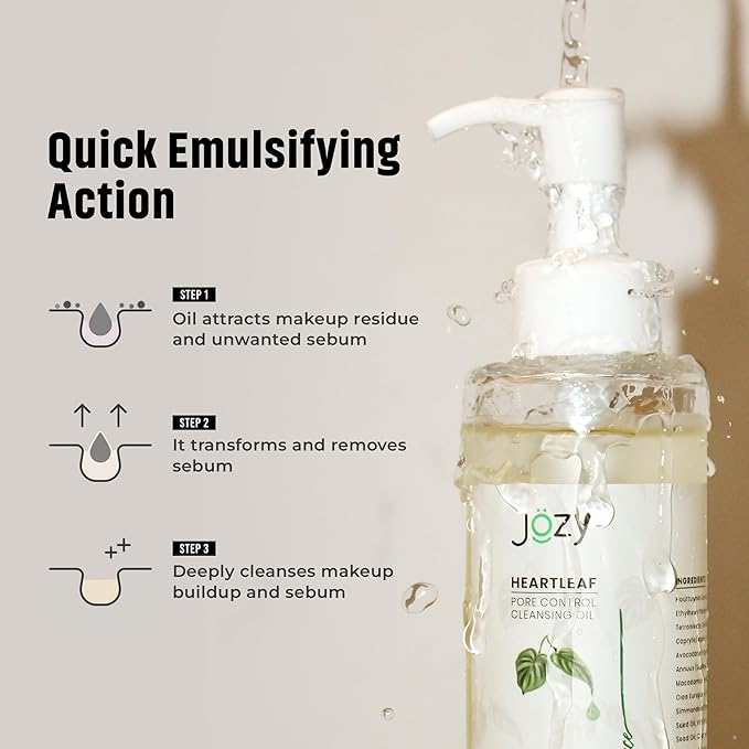 Jozy Pore Cleansing Oil – Lightweight Makeup & Blackhead Remover | Rose Fragrance, Hydrating | Gentle Botanical Cleanser for Sensitive Skin | Asian skincare | C-Beauty’s Answer to Glass Skin (200 ml)
