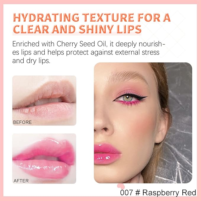 Hydrating Lip Glow Oil, Plumping Watery