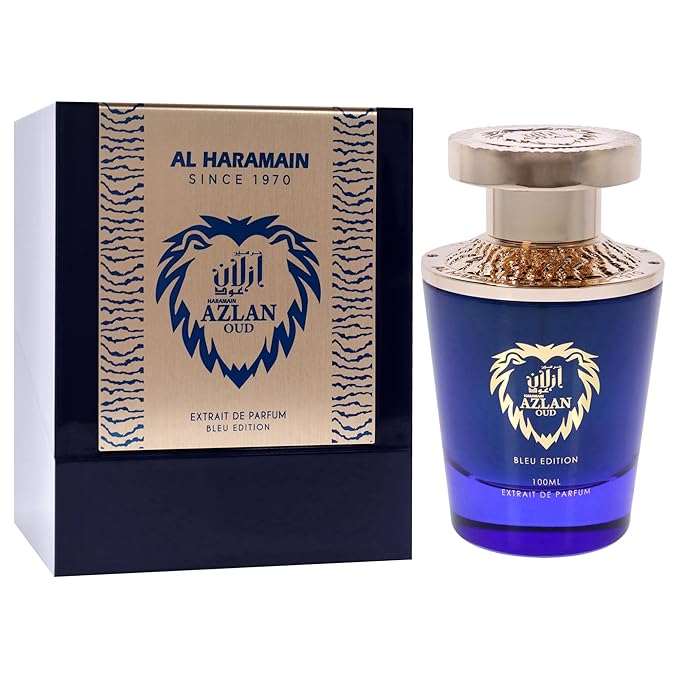 Al Haramain Azlan Oud Bleu - Cologne for Men - Extrait de Parfum - Long Lasting Oud Perfume for Men - Arabian Perfume - Men's Cologne - 3.33 oz