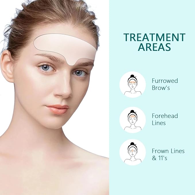 2PCS Reusable Forehead Wrinkle Patches Silicone Forehead Patches Anti-Wrinkle, Wrinkles Treatment for Wrinkles & Fine Lines, Non Invasive Reusable Wrinkle Smoothers