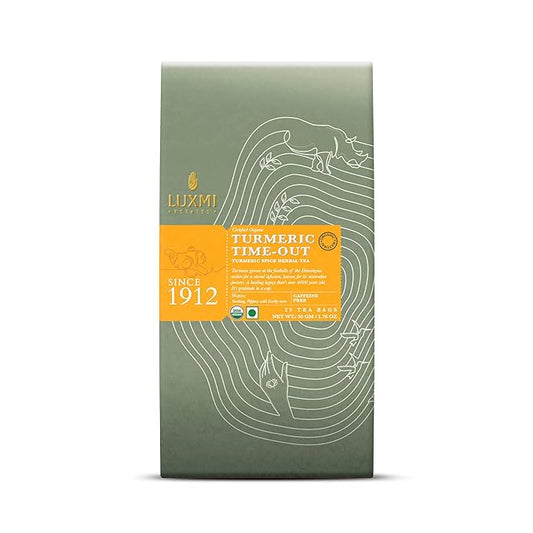 Luxmi Estates Turmeric Time-Out Herbal Tea 25 Tea Bags (50g) Pack