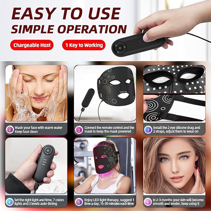 Red Light Therapy Mask FSA/HSA Eligible LED Facial Mask Light Therapy for Face Skin Care for Acne Wrinkles
