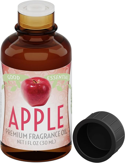 Good Essential Professional Apple Fragrance Oil (30ml/1 fl oz) for Candles, Soaps, Perfume, Lotions, Diffuser & Aromatherapy