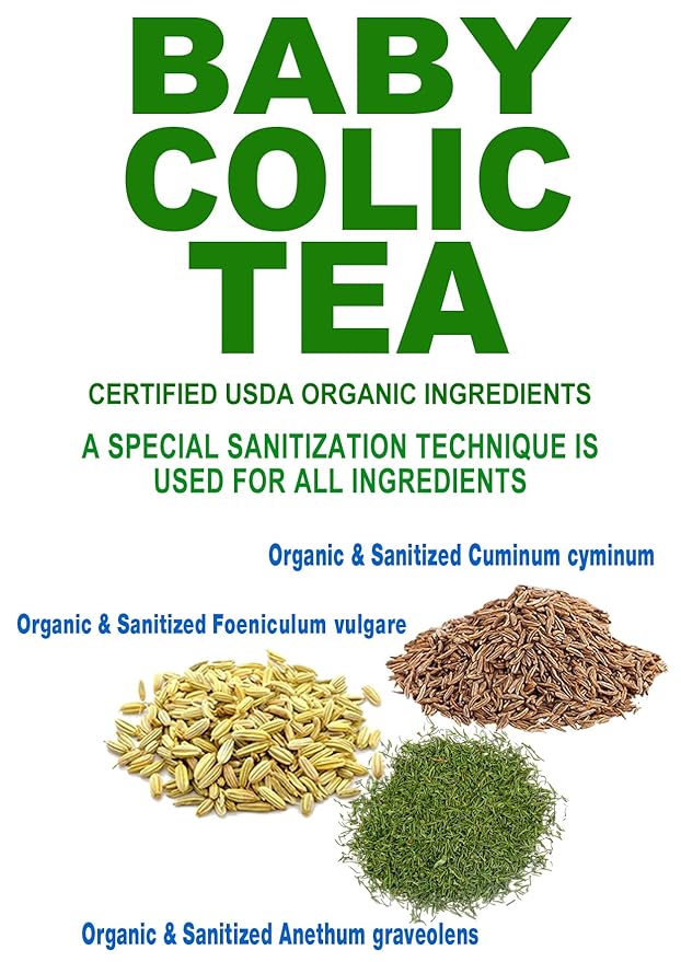 Secrets Of Tea Baby Colic Tea for Gas, Acid Reflux Relief, Tummy, and Sleep - Natural USDA Organic Caffeine-Free Herbal Calming Tea for Babies and Newborns - Up to 40 Servings - 20 Count(1 Pack)