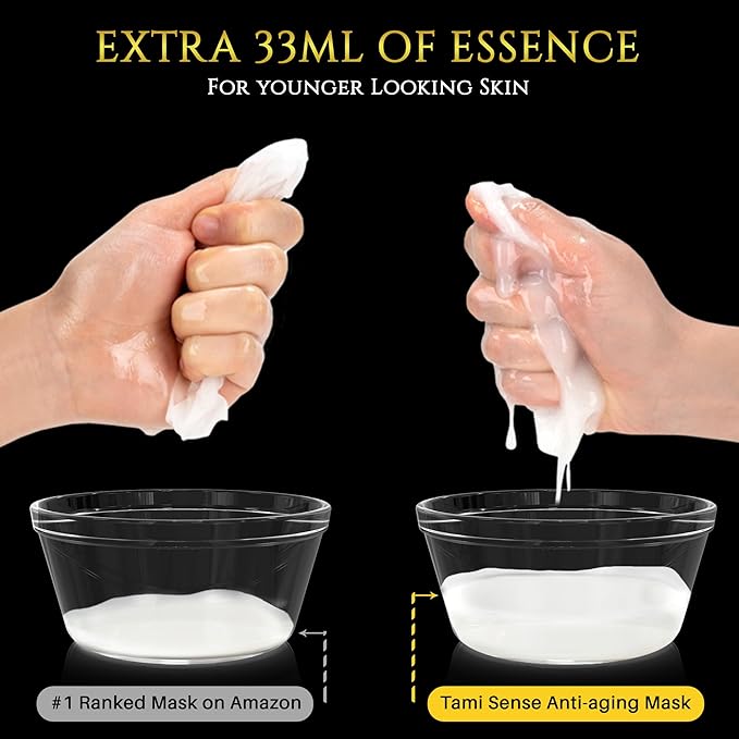 33ml Essence Best Moisturizing Face Mask For Korean Skincare - Sheet Masks with 33ml Serum Vitamin B Complex Rice Extract Collagen & Face Moisturizer for women men (20 Masks)