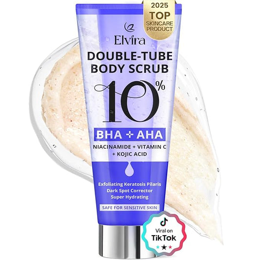 Elvira KP Bump Eraser Foot & Body Scrub, Exfoliating Scrub for Keratosis Pilaris, Smooth Skin with 10% AHA BHA & Niacinamide, Deep Moisturizing Cleanser for All Skin Types, Exfoliante para el Cuerpo