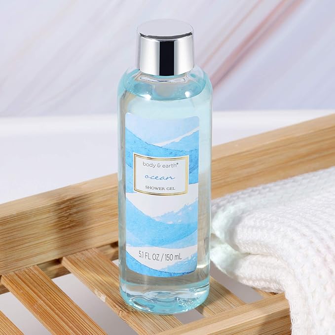 7 Pcs Spa Gift Basket & 5 Pcs Spa Gifts for Women with Ocean Scent, Bath Spa Gift Set for Women