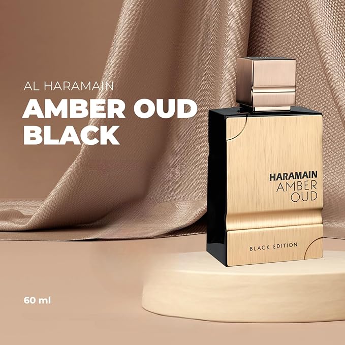 Al Haramain Amber Oud Black Edition Eau de Perfume Spray for Unisex, 2.0 Ounce
