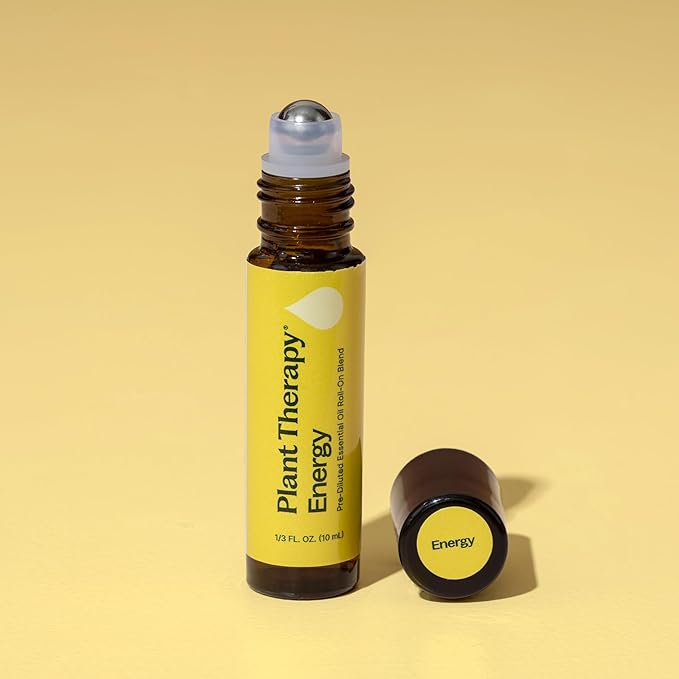 Plant Therapy Energy Essential Oil Blend 10 mL (1/3 oz) Refreshing, Energizing Blend 100% Pure, Pre-Diluted Roll-On, Natural Aromatherapy, Therapeutic Grade