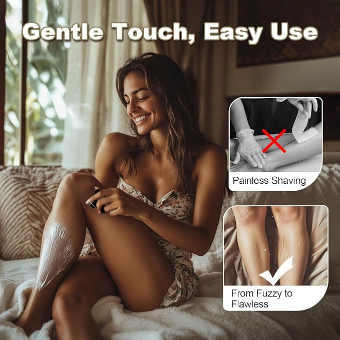 Facial Hair Removal for Women, 3D Floating Blade Rotary Razor, Wet/Dry Electric Shaver, Portable & USB Rechargeable Epilator Hair Remover for Face, Upper Lip, Chin, Arms & Legs (Black)