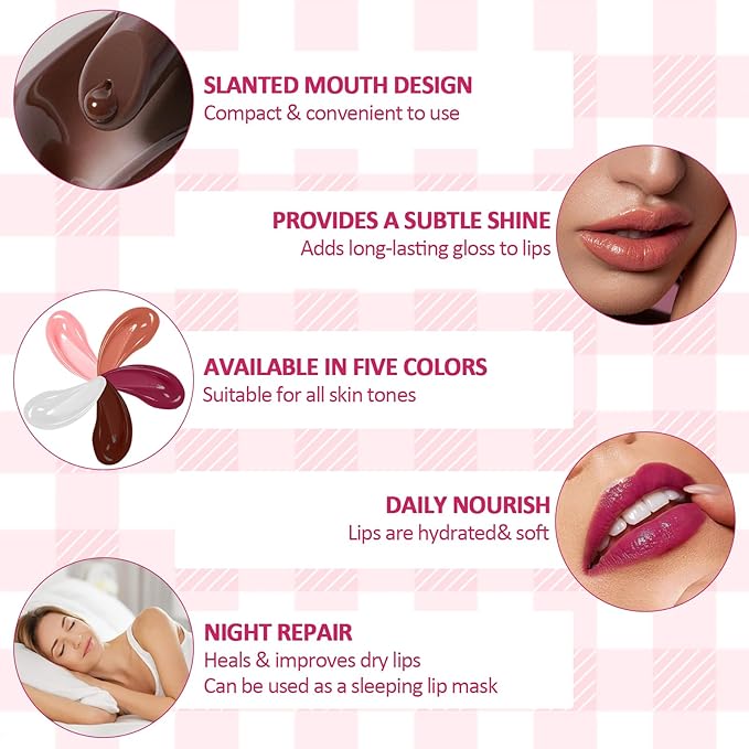 DAGEDA 3Colors Lip Glowy Balm Set, Lips(B)