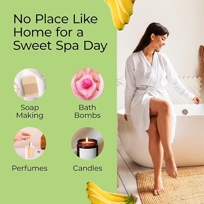Good Essential Banana Fragrance Oil for Candles, Slime, Soap, Diffuser - 0.33 fl oz (10 ml) - Banana Scented Oil for Candle & Soap Making