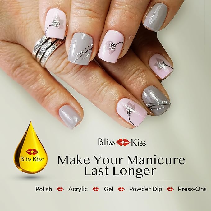 Bliss Kiss Refillable Nail Oil Pen & Simply Pure Cuticle Oil 15 ml Bottle Bundle