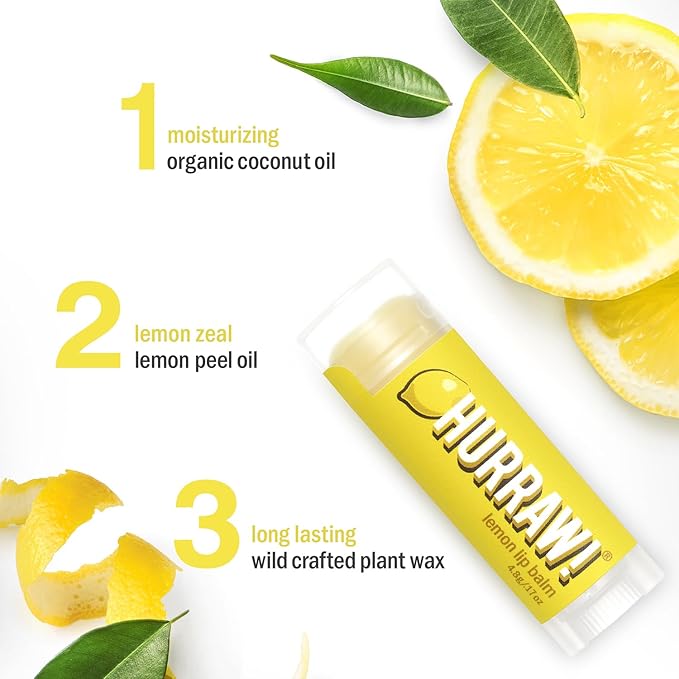 Hurraw! Lemon Lip Balm, 2 Pack: Palm