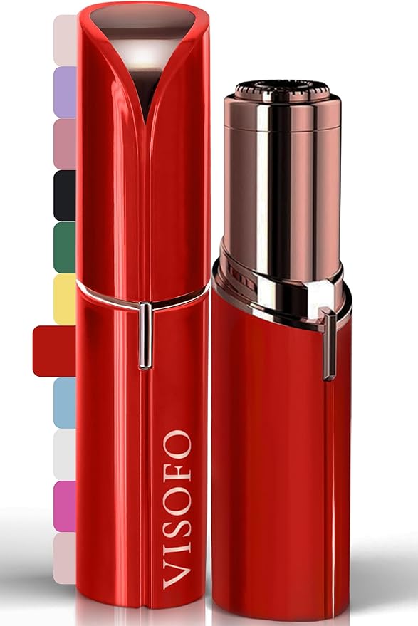 Facial Hair Removal for Women | Electric Razor Device Small Mustache Dermaplaning Remover Tools Tweezers Epilator Trimmer Face Dermaplane Shavers Beauty Gadgets Set Accessories by VISOFO (Rubin)
