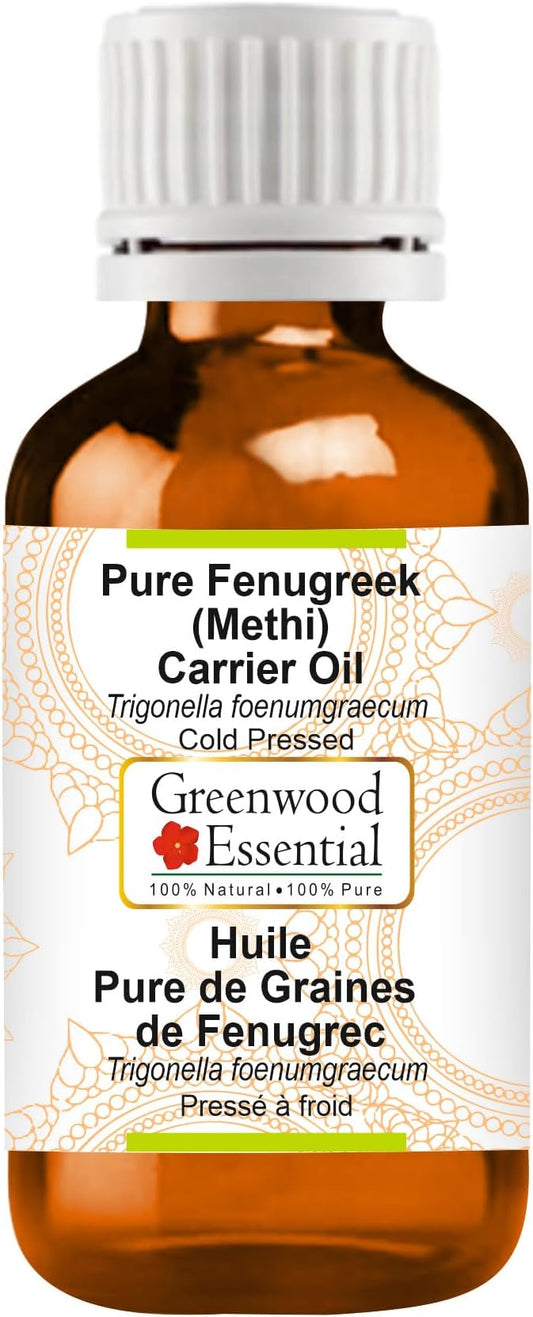 Pure Fenugreek (Methi) Carrier Oil (Trigonella foenumgraecum) Cold Pressed 100ml (3.38 oz)