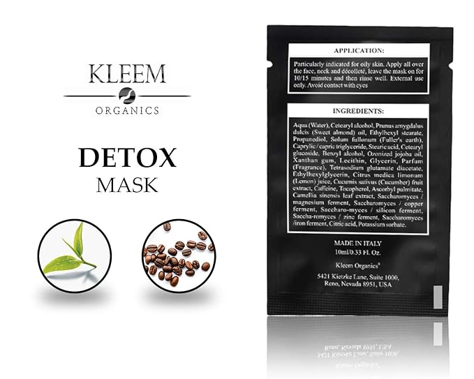 Kleem Organics Facial Face Masks: Anti Aging Face Mask | Moisturizing & Detox Face Mask | Nourishing & Soothing Face Mask. 3 Pack