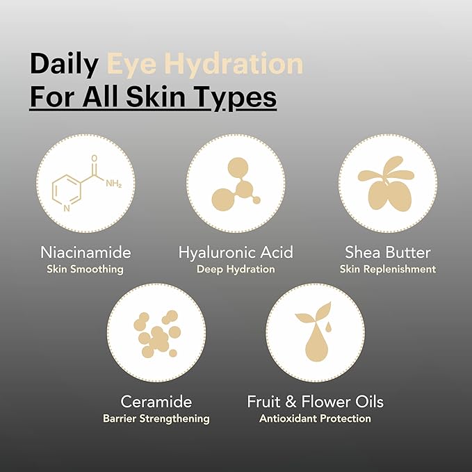 Knours. One Perfect Firming + Plumping Eye Cream with Hyaluronic & Ceramide Niacinamide Shea Butter Fruit + Flower Oils for a refreshed, Smooth Look, New & Improved Formula 20ml/0.68 fl. oz.