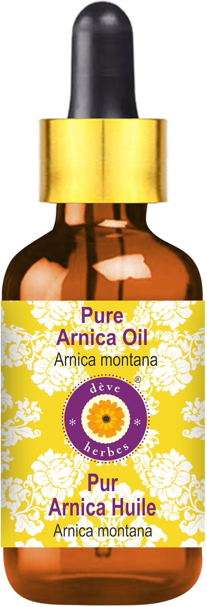 Deve Herbes Pure Arnica Oil (Arnica Montana) with Glass Dropper 15ml (0.50 oz)