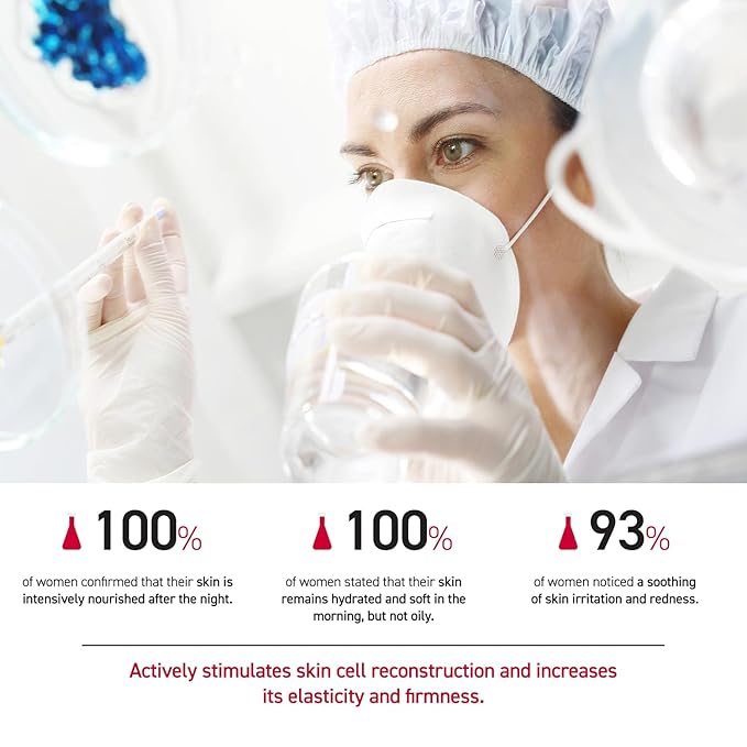 65+ Intensive Rebuilding Night Cream - Hyaluronic Acid, Vitamin A, Licorice Extract for Regeneration, Hydration, and Discoloration - 50 ml