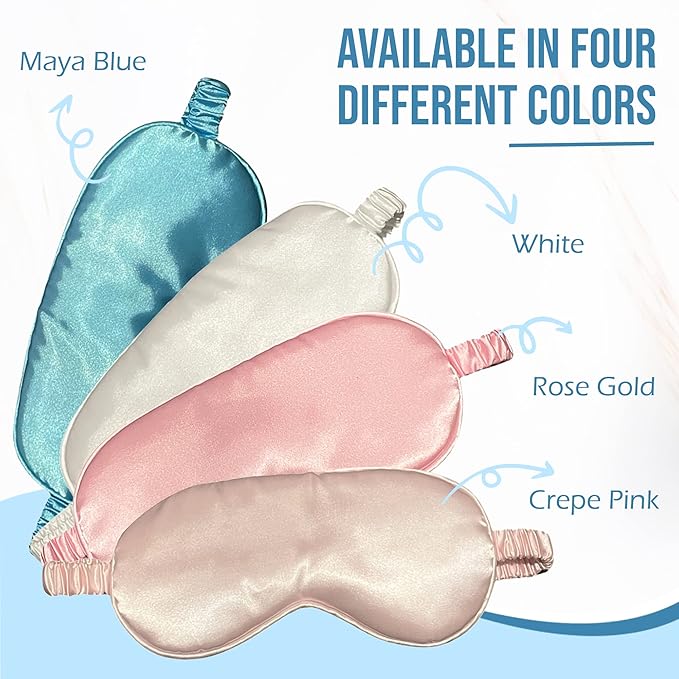 Le Luxe Silk Sleep Mask (Luxury Silk Sleep Mask, Made with 100% Real Natural Pure Silk Eye - Eye Cover - Eye Mask - Anti Aging - Skin Care - Ultra Soft - Light & Comfy (Blue)